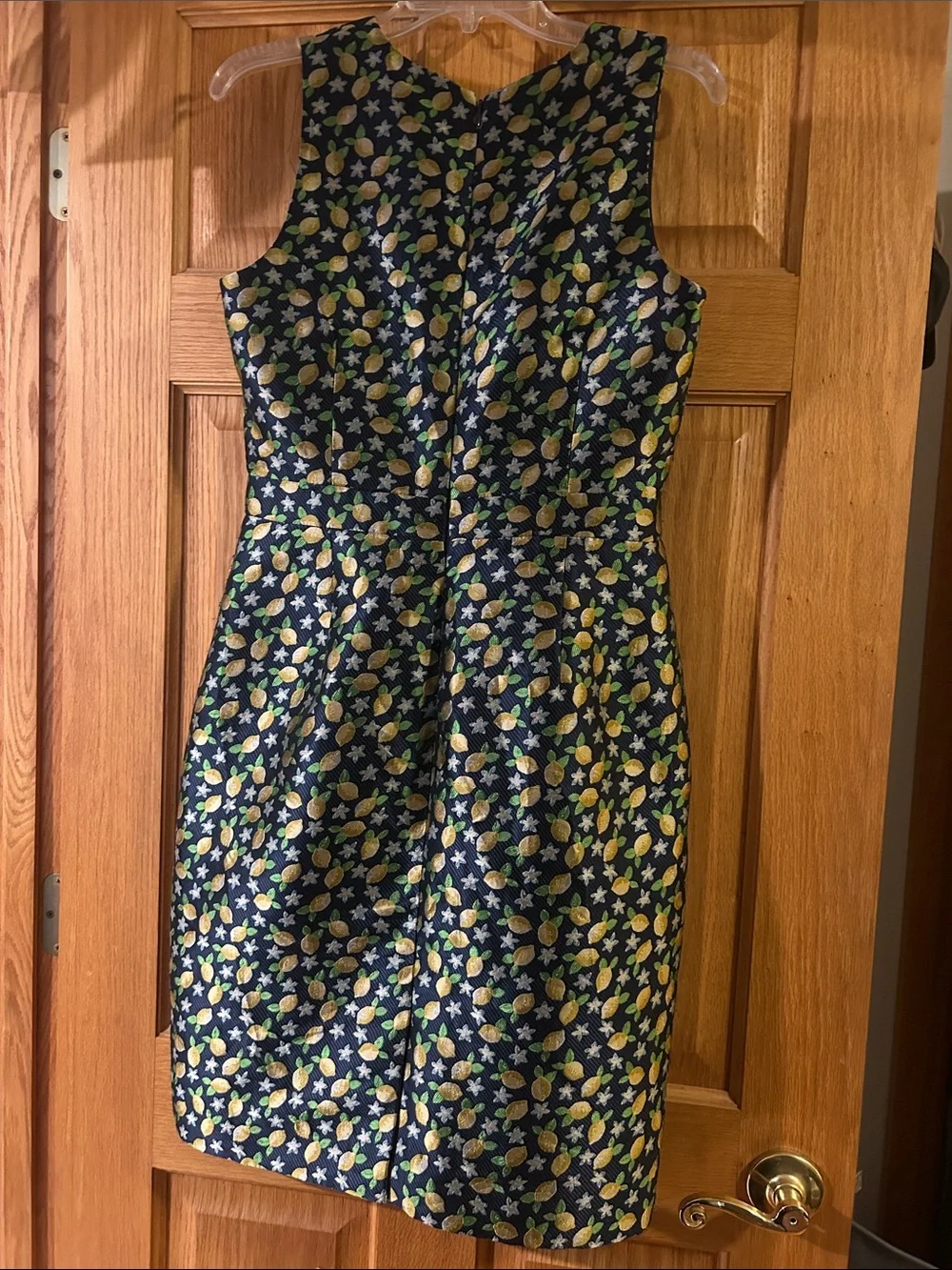 J.Crew Lemon Print Jacquard Sheath Dress | Size 8